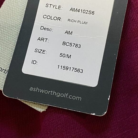 Ashworth NWT Golf Men’s 1/4 zip cotton vest, oversized Medium in the color Berry - Picture 11 of 12